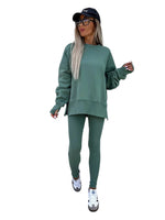Oversized Sweatshirt & Leggings Set | Crew Neck Long-Sleeve Two-Piece for Women thumbnail 9
