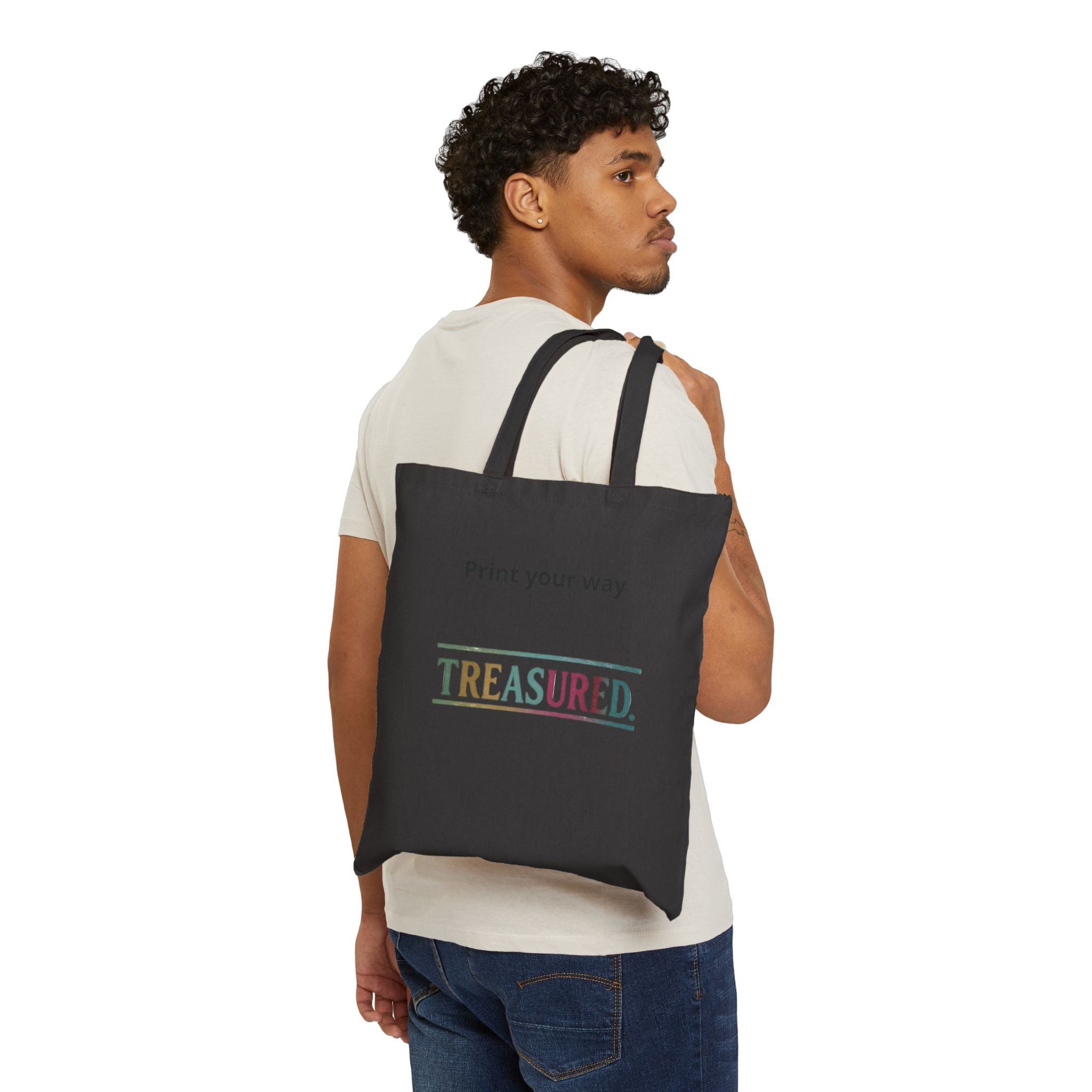 Treasured Cotton Tote Bag – Neutral Canvas Grocery & Everyday Shopper