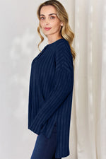 Basic Bae Full Size Ribbed Half Button Long Sleeve High-Low T-Shirt thumbnail 30