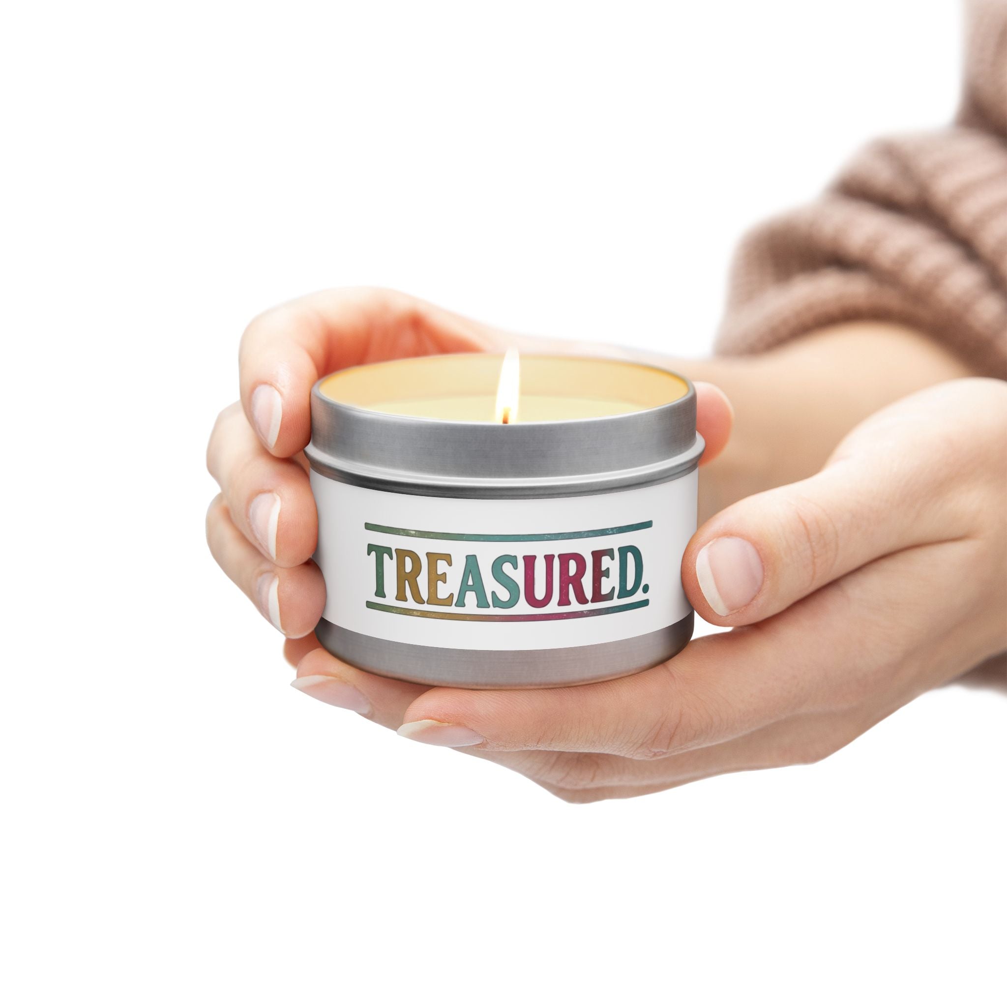 Treasured Tin Candle – Scented Travel Candle with Colorful Retro Label