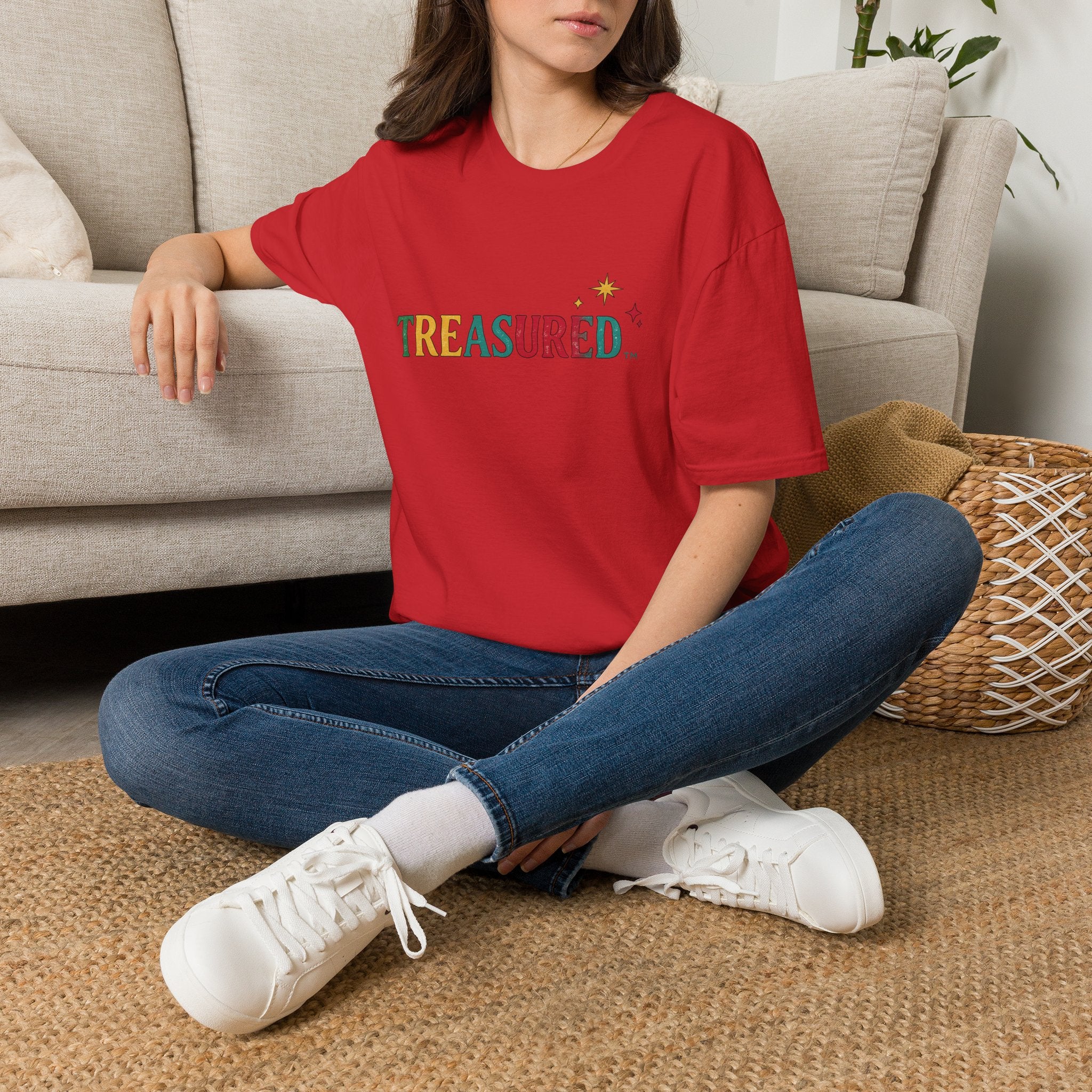 Treasured Graphic T-Shirt — Colorful Retro Lettering with Star Accent