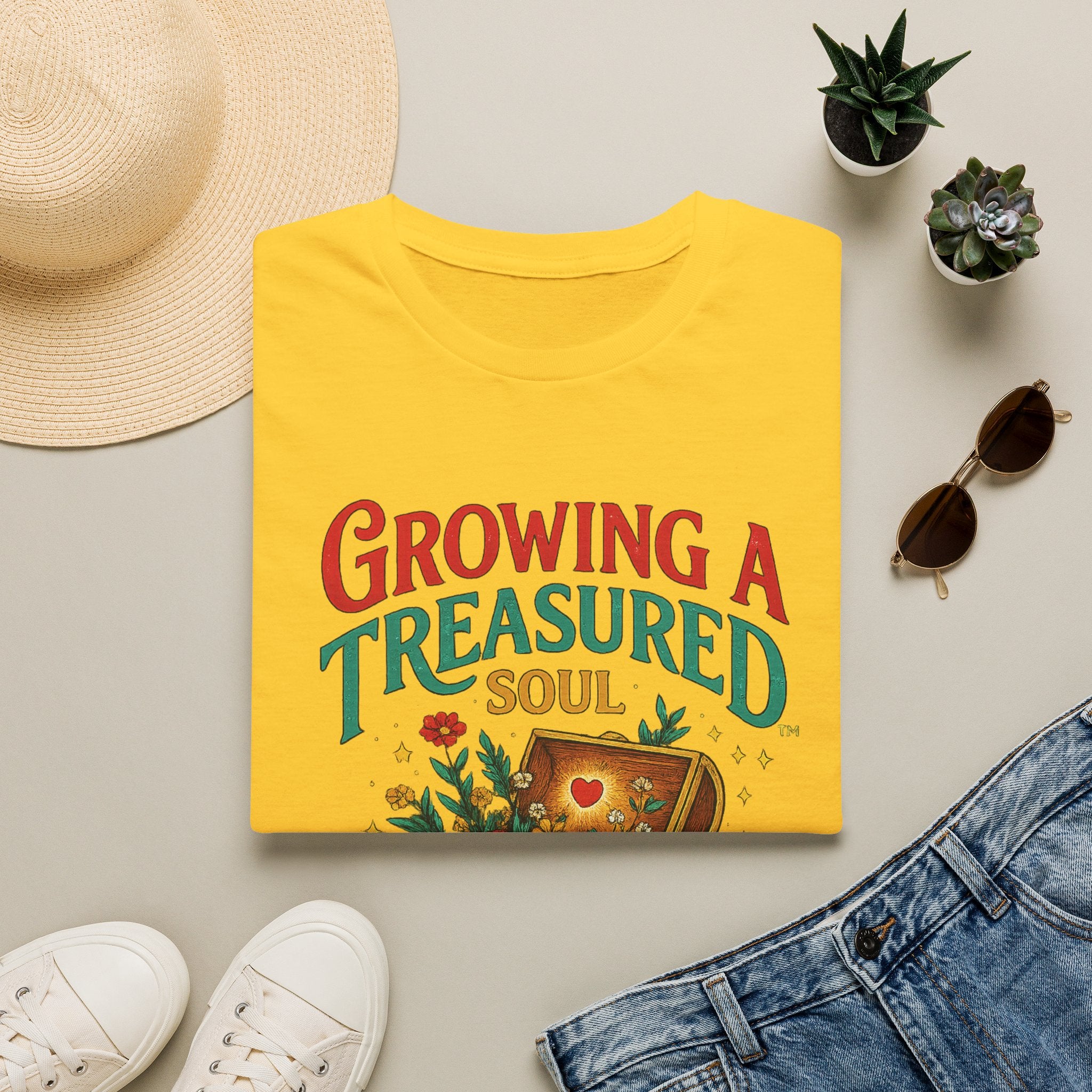 Growing a Treasured Soul T-Shirt — Inspirational Floral Treasure Chest Tee