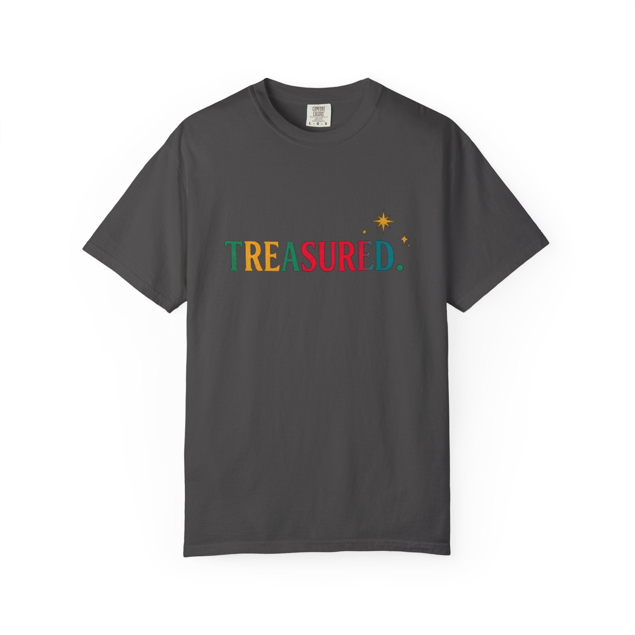 Treasured T-Shirt — Colorful Retro Text Graphic Tee