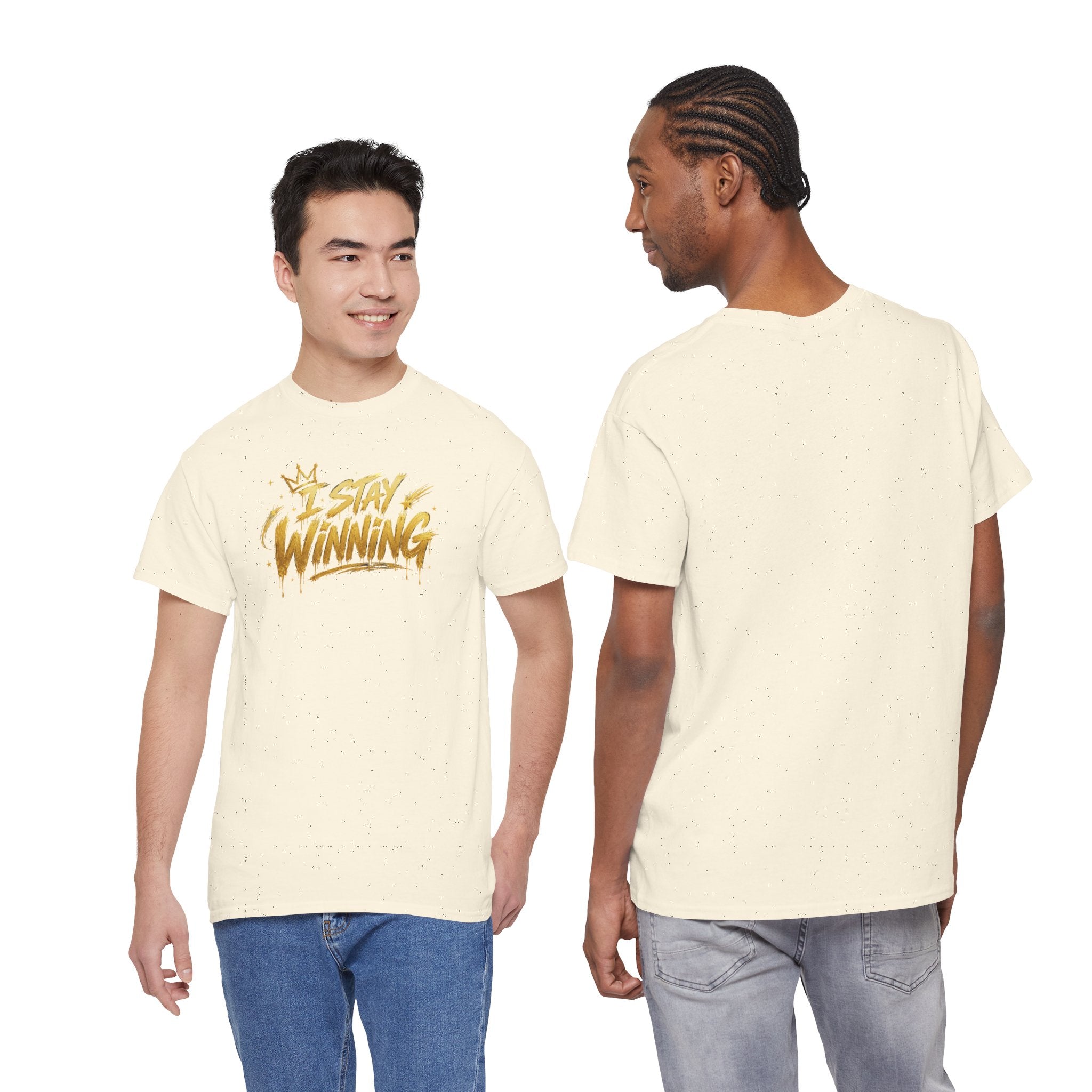 I Stay Winning T‑Shirt — Motivational Gold Script Tee