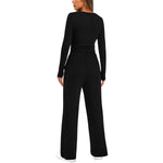 2 Pieces Women's Suit Autumn Winte Long Sleeve Tops High Waisted Wide Leg Pants Sportswear Female Clothes Solid Color Casual Suit thumbnail 8