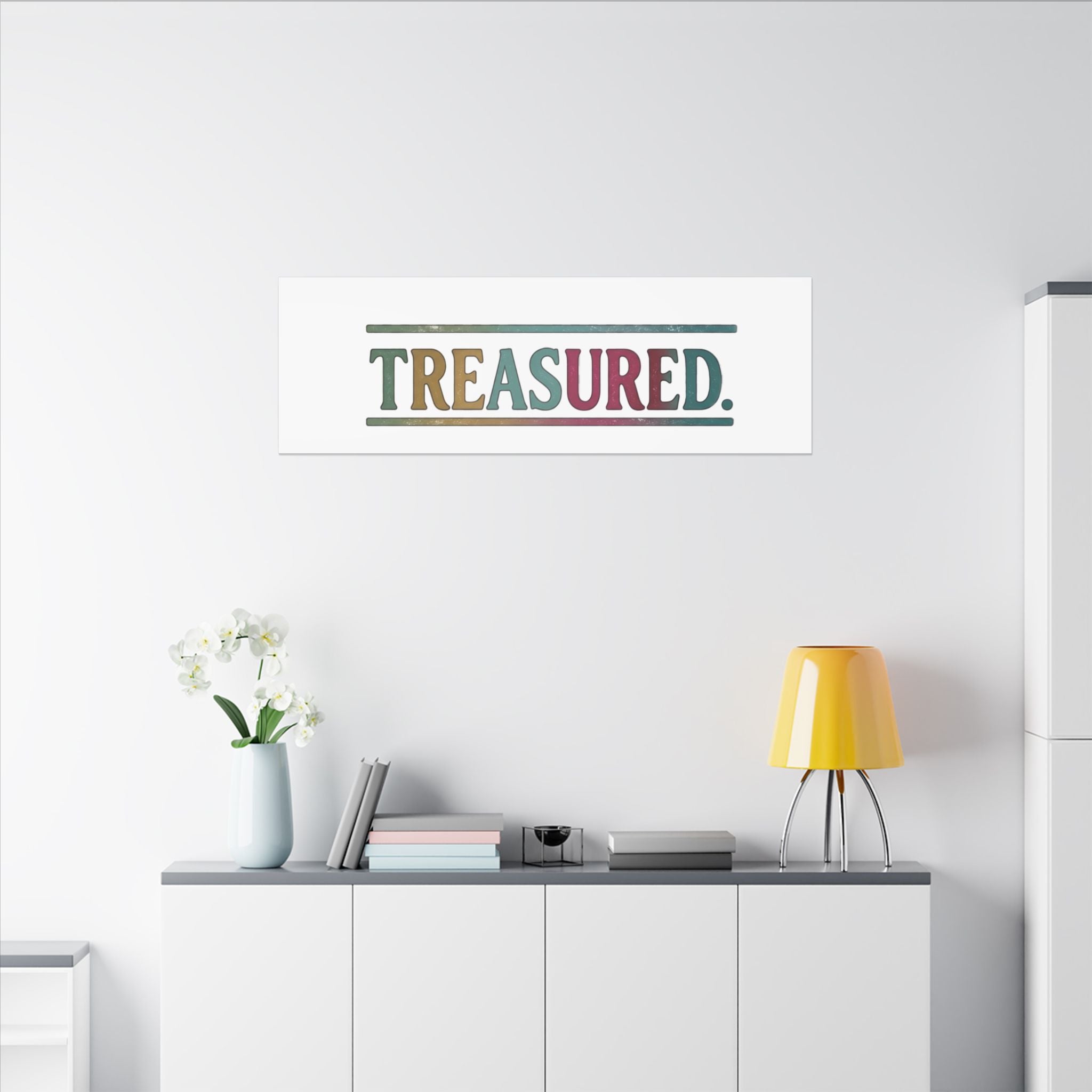 Treasured Stretched Canvas Wall Art — Colorful Inspirational Typography