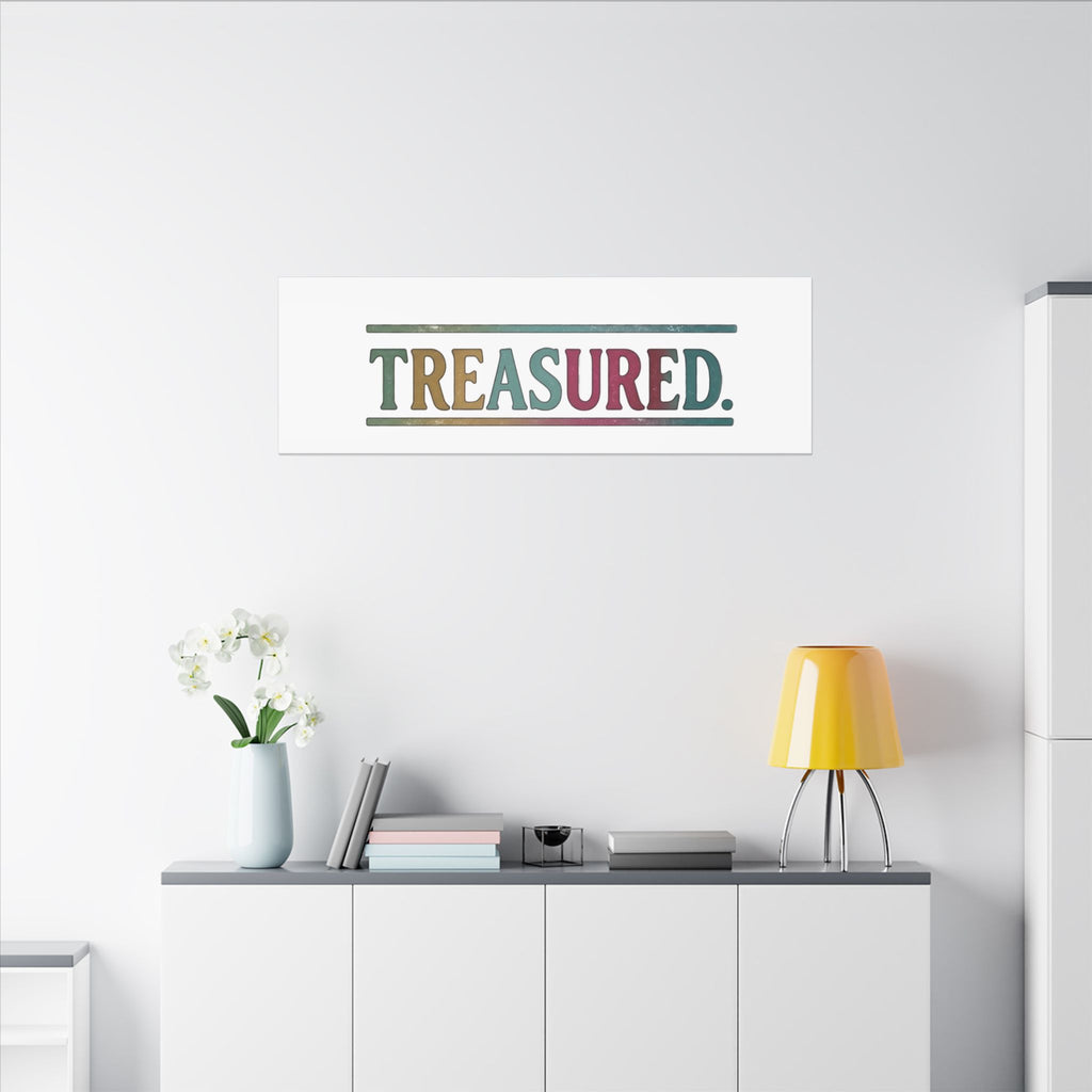 Treasured Stretched Canvas Wall Art — Colorful Inspirational Typography