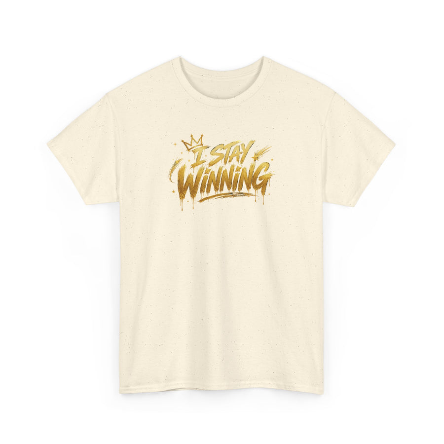 I Stay Winning T‑Shirt — Motivational Gold Script Tee