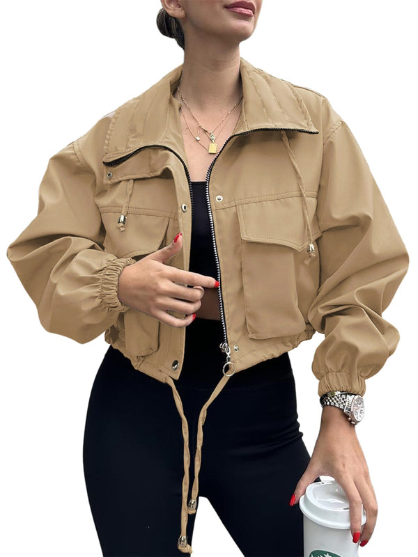 Women's Short Zip-Up Windbreaker Jacket | Lightweight & Stylish