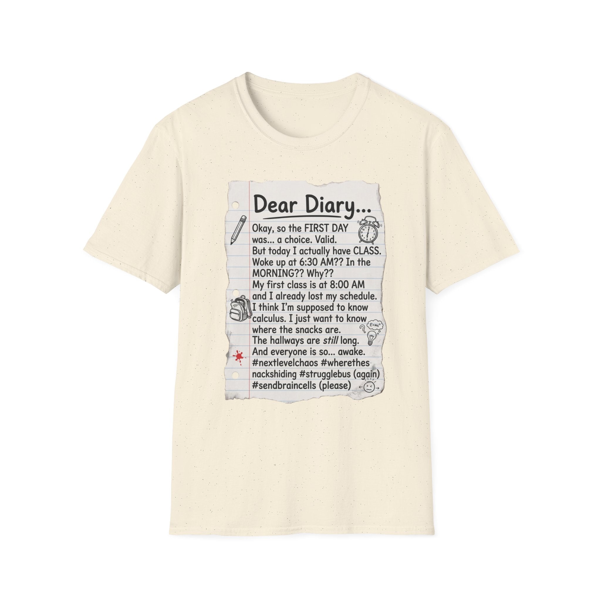 Dear Diary Funny Journal Quote T-Shirt — Back-to-School Student Humor Tee