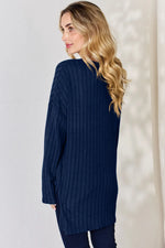 Basic Bae Full Size Ribbed Half Button Long Sleeve High-Low T-Shirt thumbnail 31