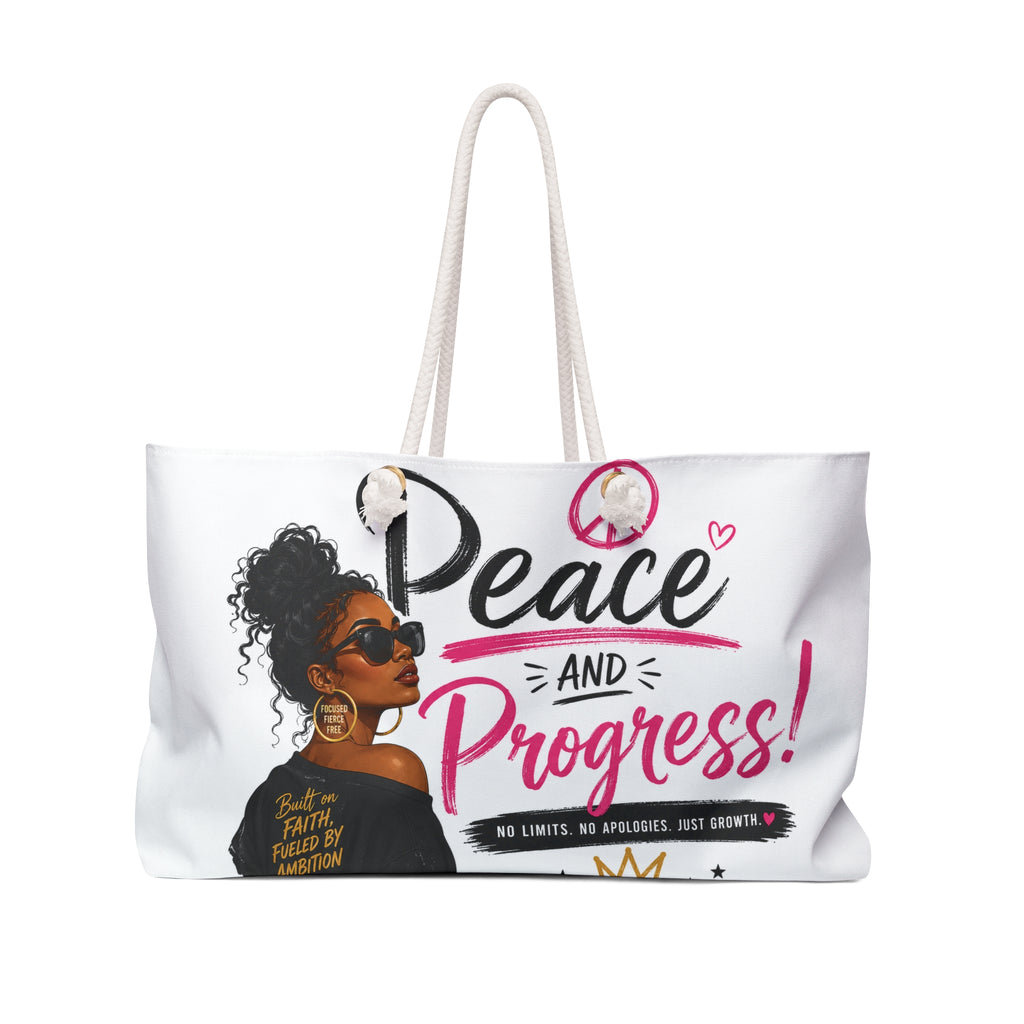 Peace and Progress Weekender Bag — Empowerment Travel Tote