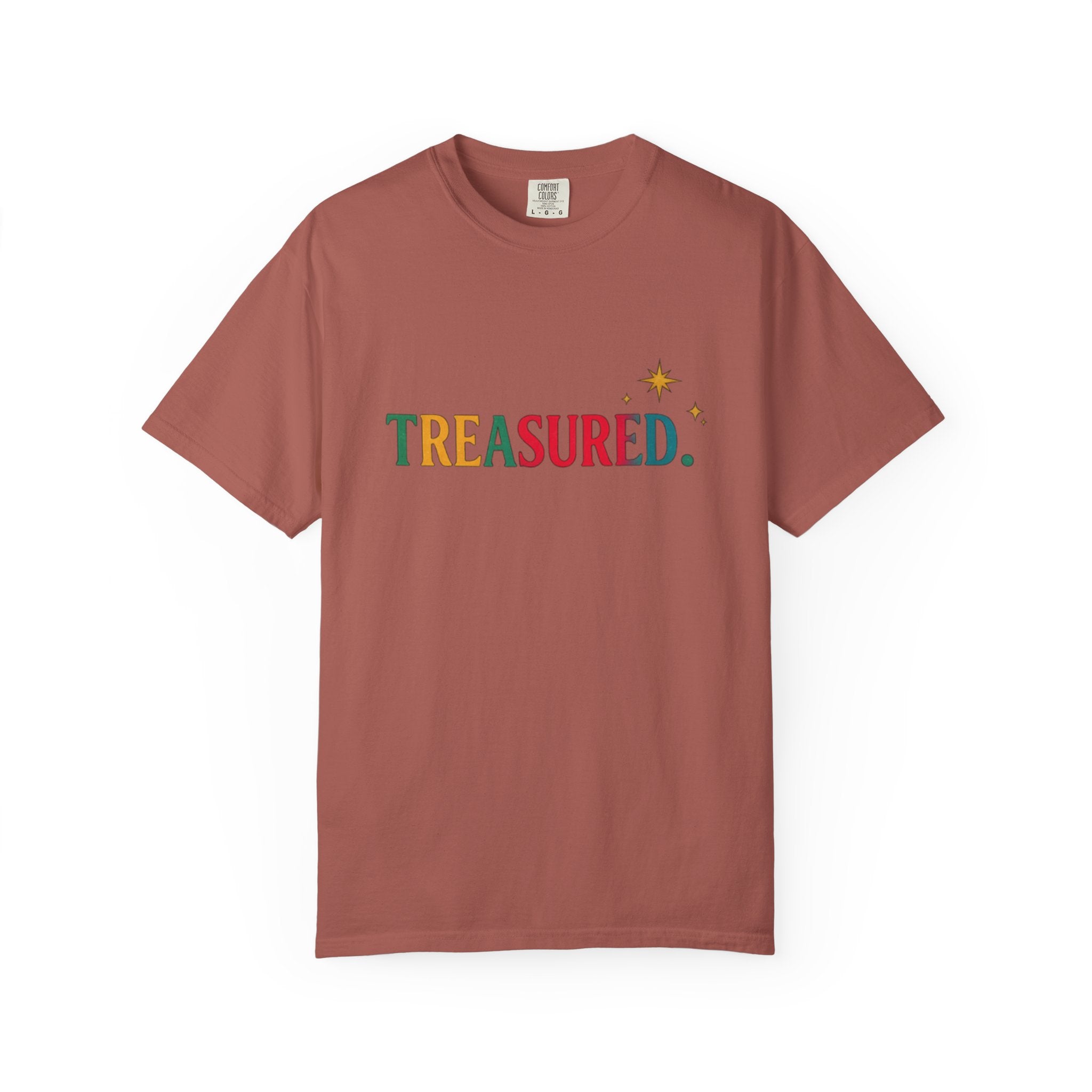 Treasured T-Shirt — Colorful Retro Text Graphic Tee