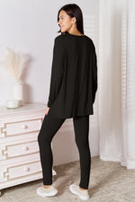 Basic Bae Full Size V-Neck Soft Rayon Long Sleeve Top and Pants Lounge Set thumbnail 8