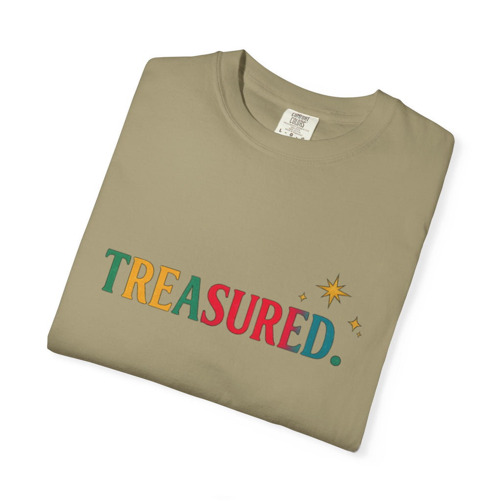 Treasured T-Shirt — Colorful Retro Text Graphic Tee
