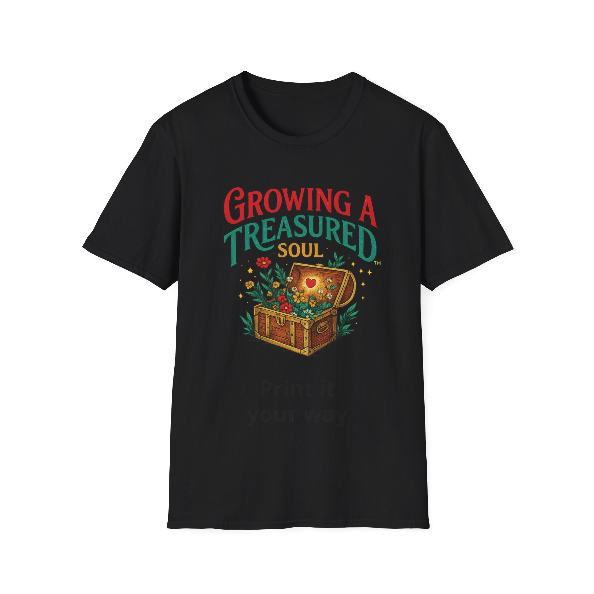 Growing a Treasured Soul T-Shirt — Inspirational Floral Treasure Chest Tee