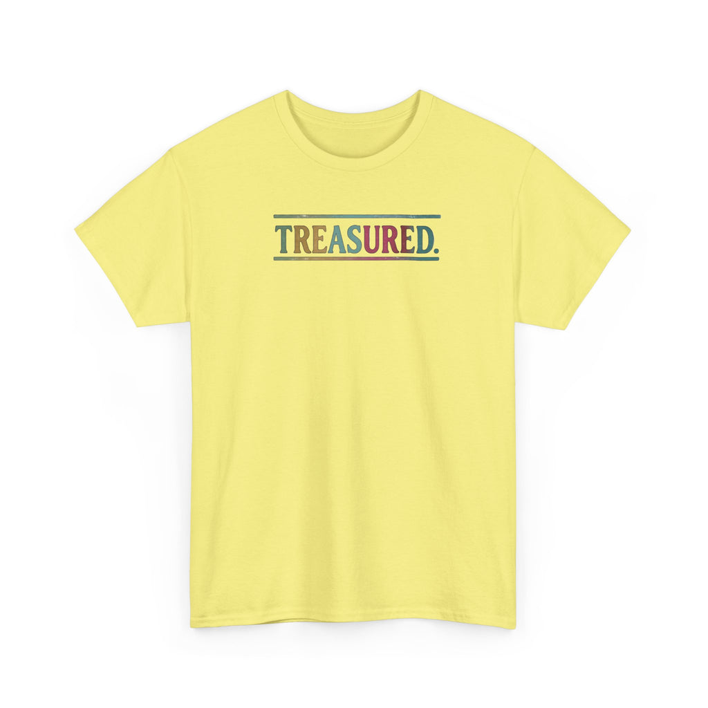 Treasured Rainbow Tee – Inspirational 'TREASURED' Graphic T-Shirt