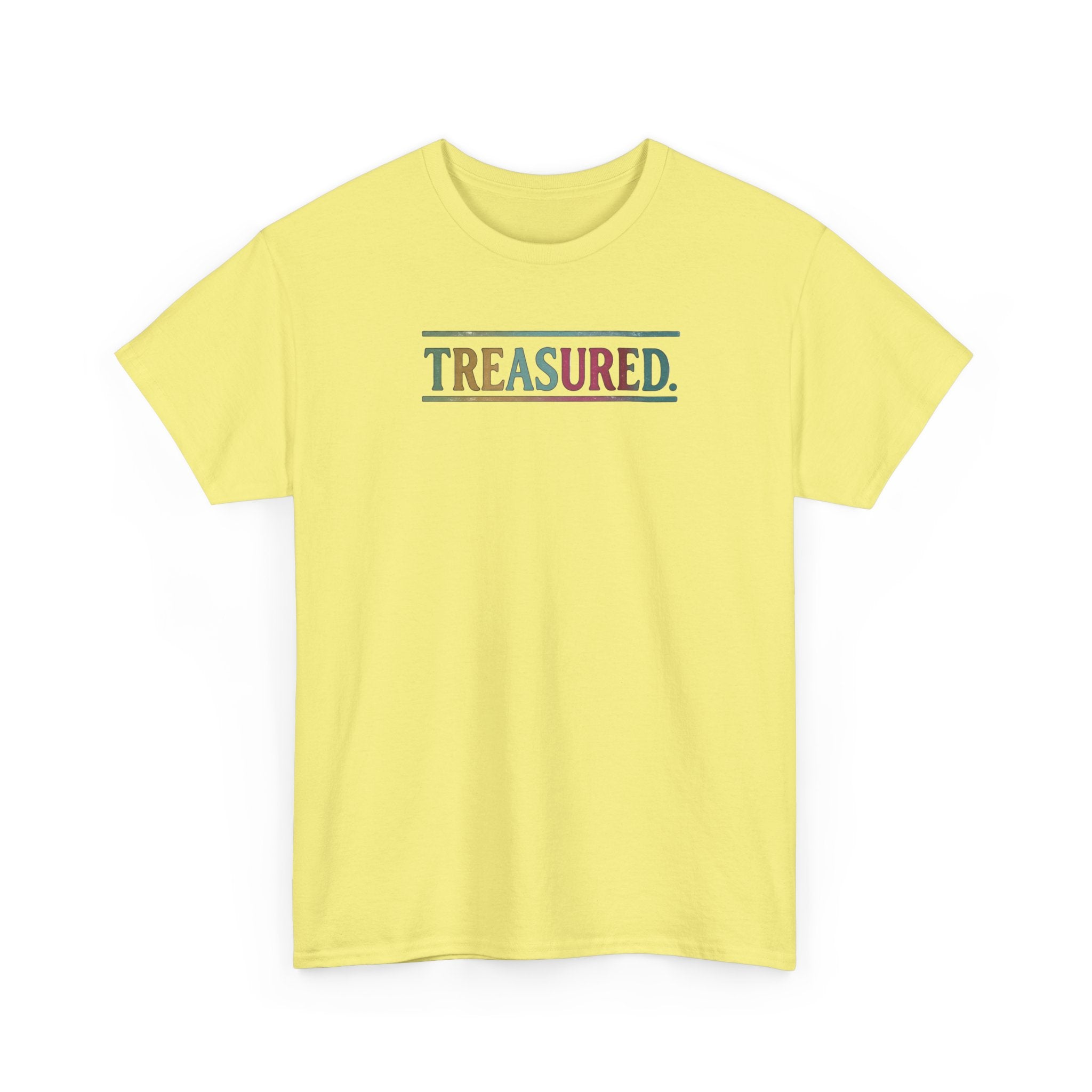 Treasured Rainbow Tee – Inspirational 'TREASURED' Graphic T-Shirt