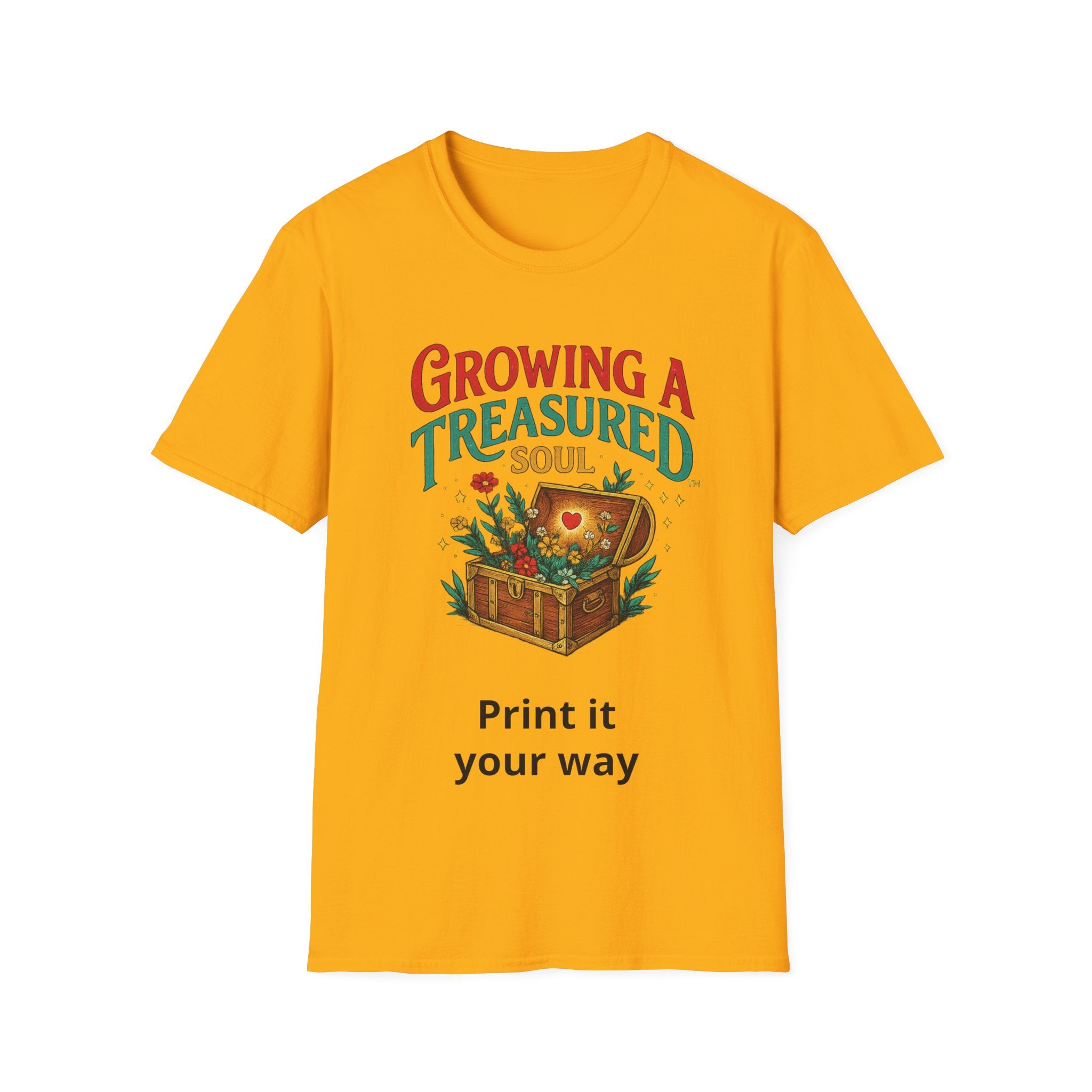 Growing a Treasured Soul T-Shirt — Inspirational Floral Treasure Chest Tee