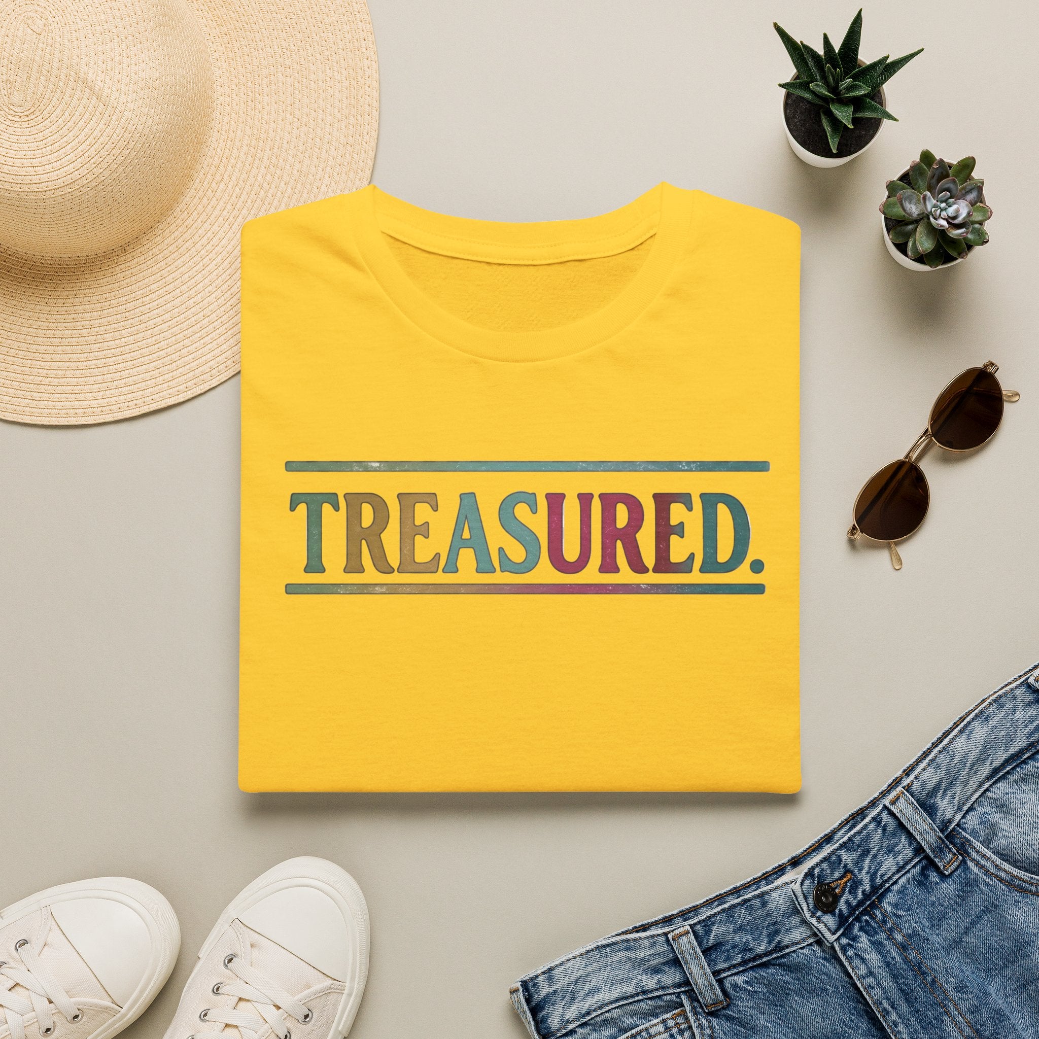 T-Shirt — 'Treasured' Colorful Retro Graphic Tee