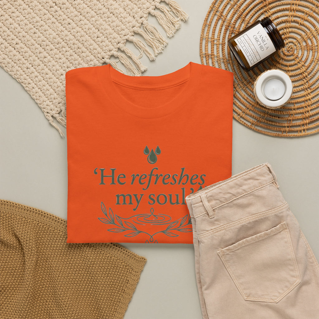 Psalm 23 "He Refreshes My Soul" T-Shirt
