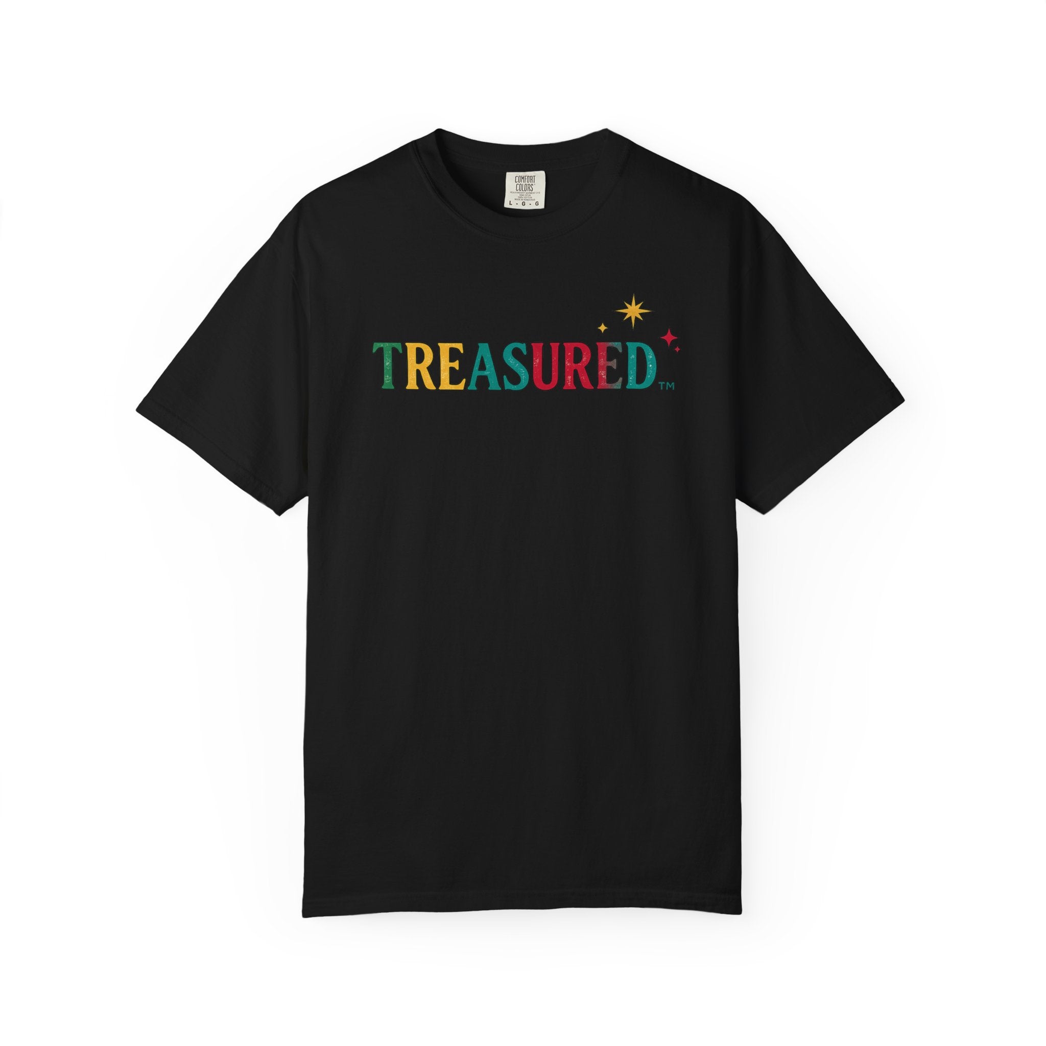 Treasured T-Shirt — Colorful Retro Text Graphic Tee