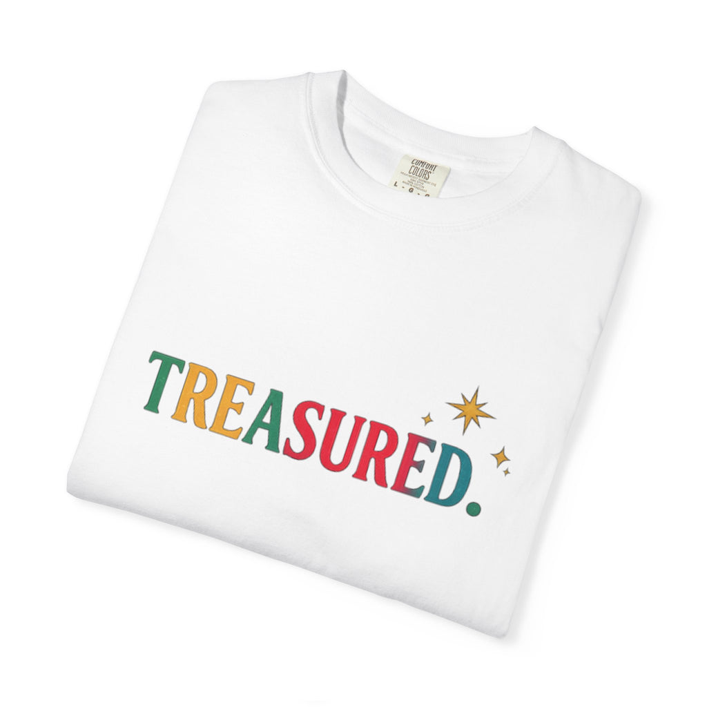 Treasured T-Shirt — Colorful Retro Text Graphic Tee