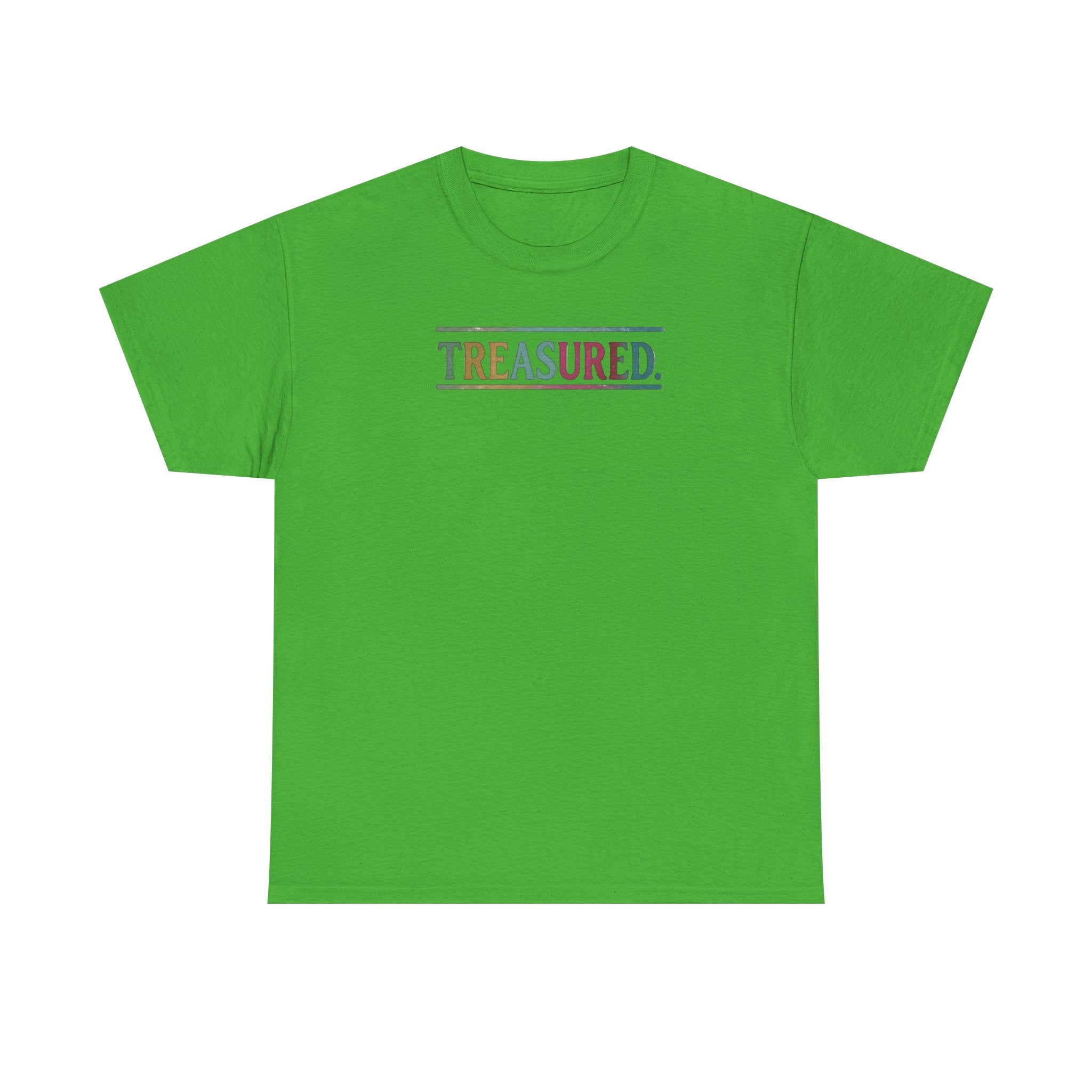 Treasured Rainbow Tee – Inspirational 'TREASURED' Graphic T-Shirt