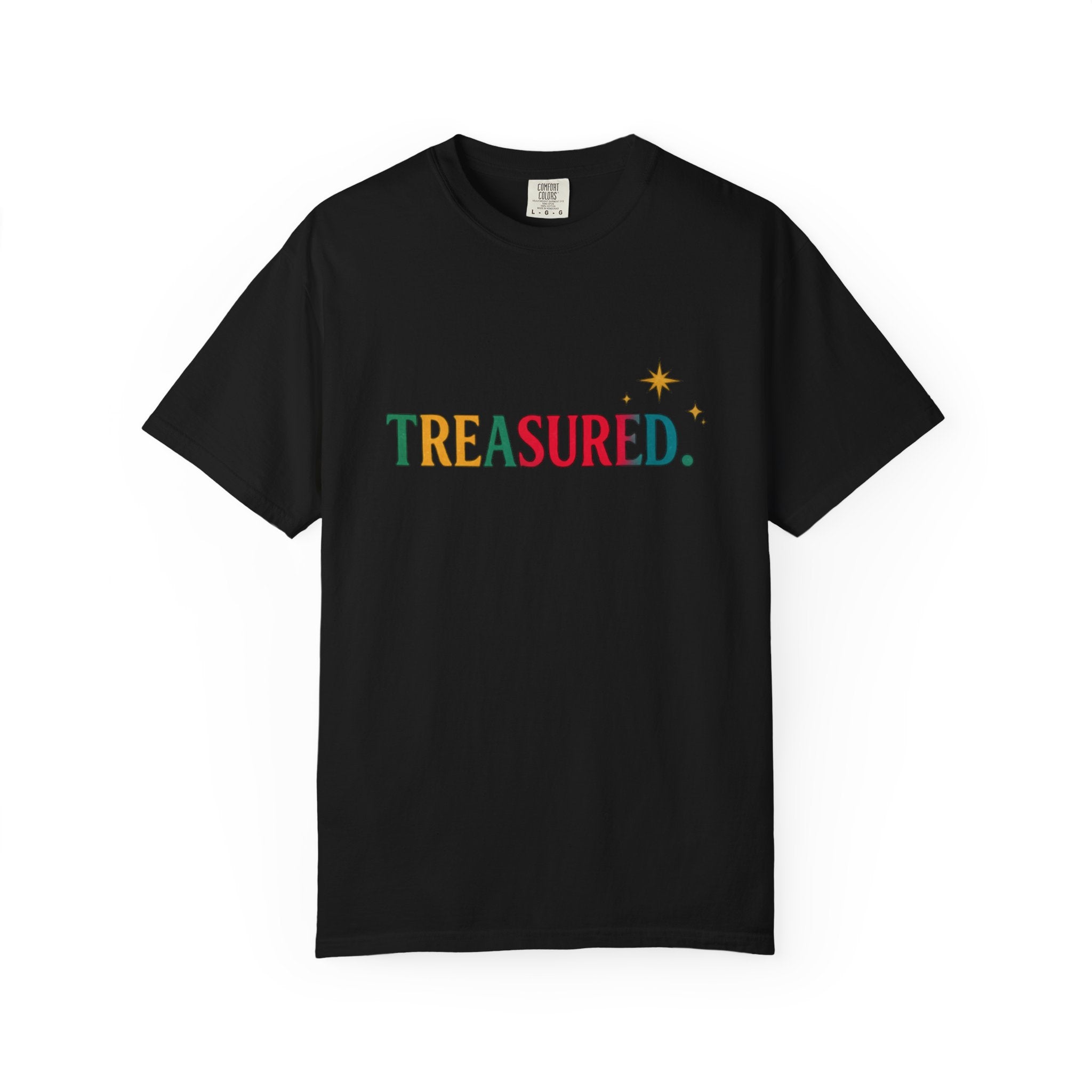 Treasured T-Shirt — Colorful Retro Text Graphic Tee