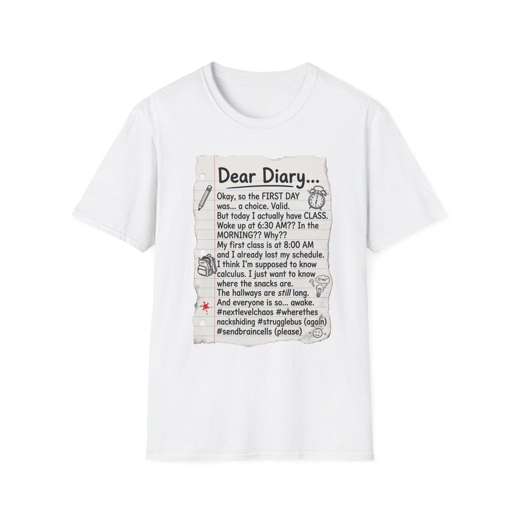 Dear Diary Funny Journal Quote T-Shirt — Back-to-School Student Humor Tee