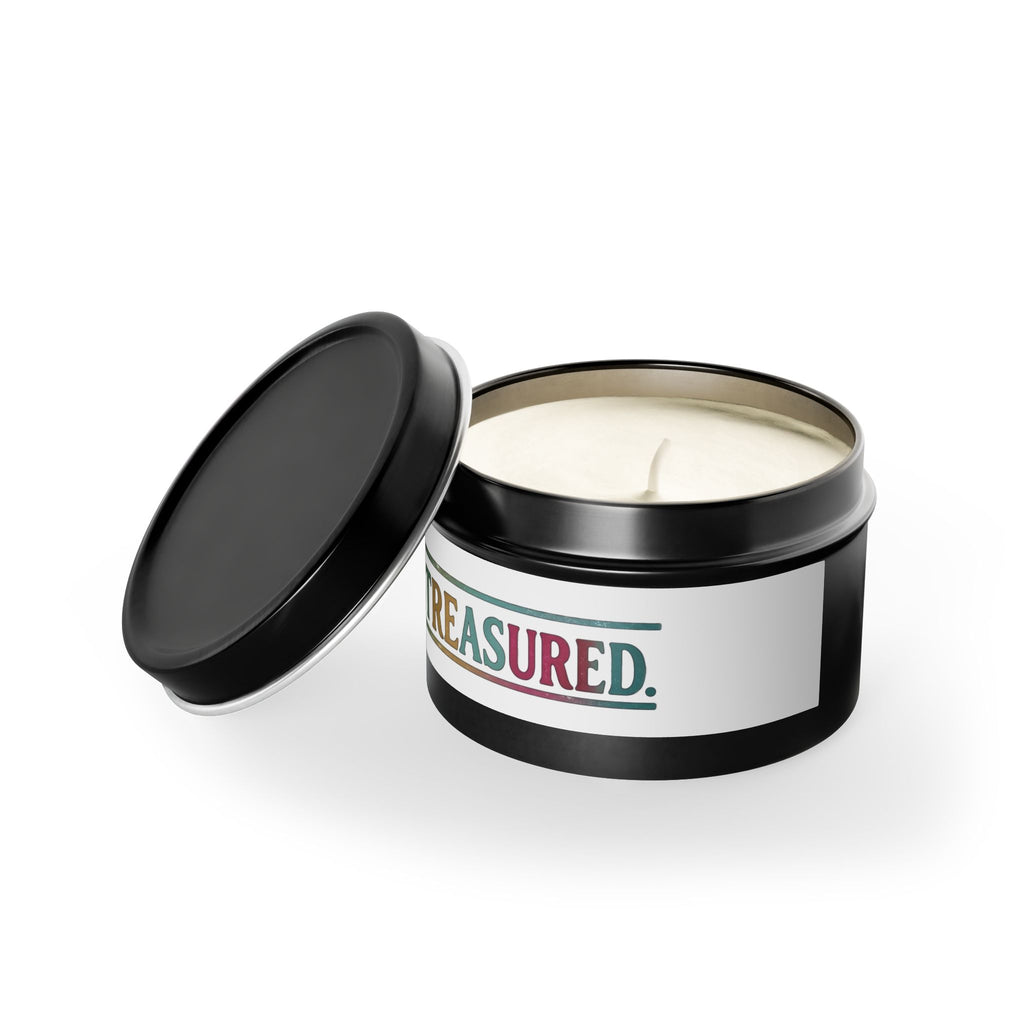 Treasured Tin Candle – Scented Travel Candle with Colorful Retro Label