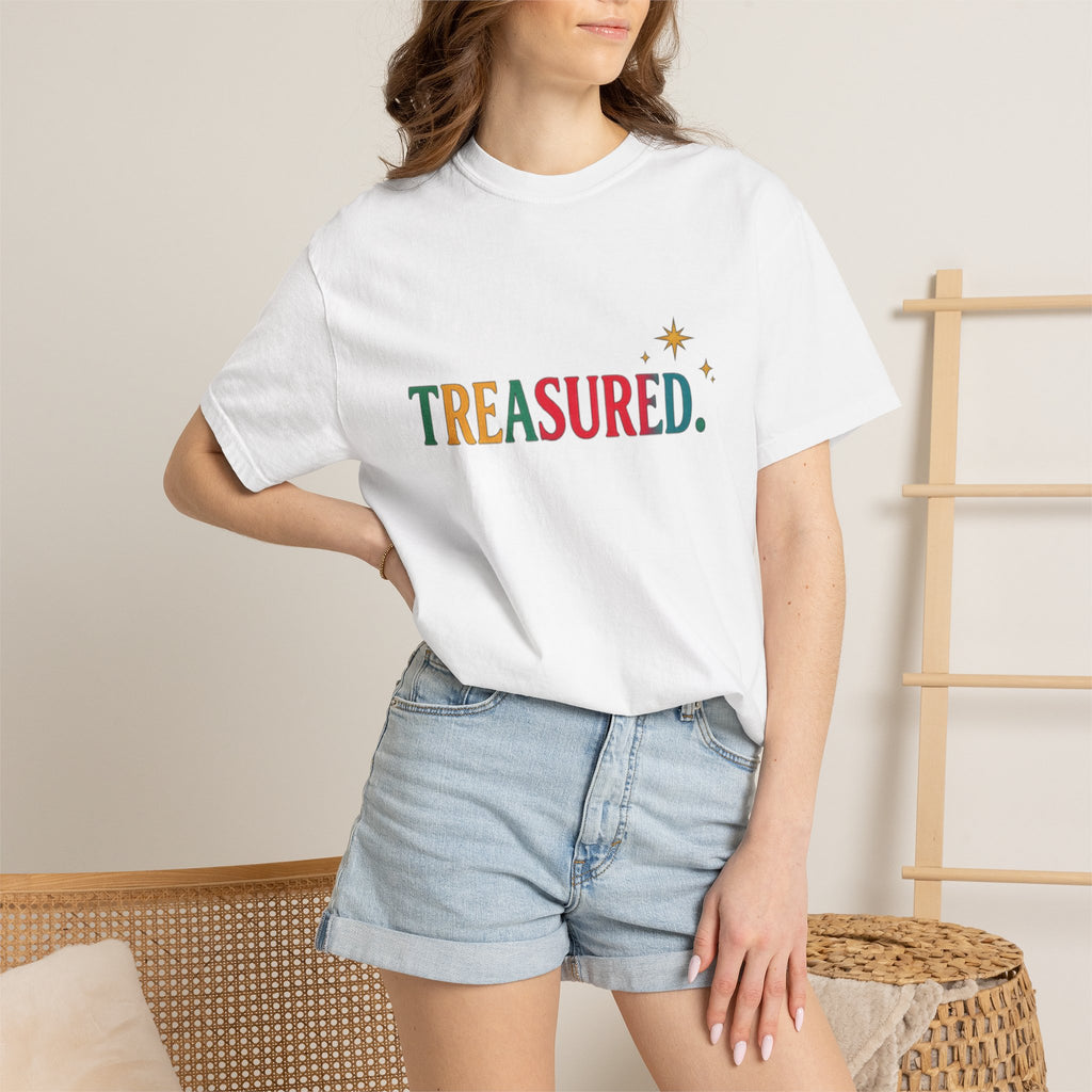 Treasured T-Shirt — Colorful Retro Text Graphic Tee