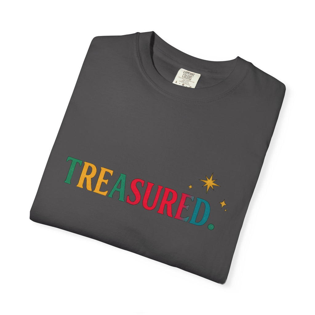 Treasured T-Shirt — Colorful Retro Text Graphic Tee
