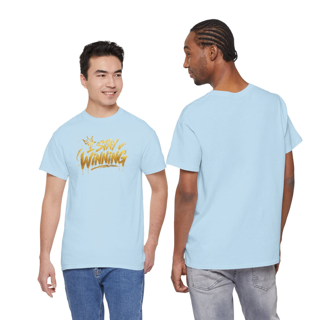 I Stay Winning T‑Shirt — Motivational Gold Script Tee