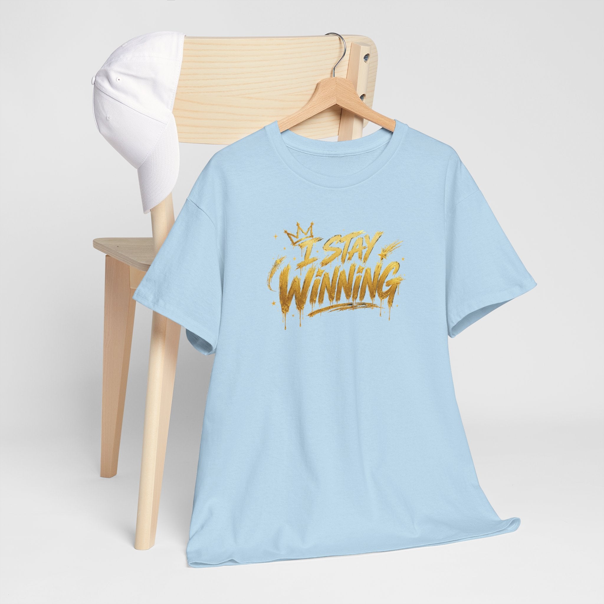 I Stay Winning T‑Shirt — Motivational Gold Script Tee