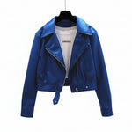 Women's Cropped PU Leather Jacket thumbnail 13