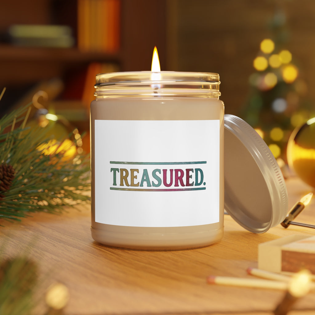 Treasured Scented Soy Candle – 9oz Jar with White Lid