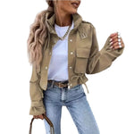 Women's Long-Sleeve Mandarin Collar Biker Jacket thumbnail 5