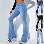 Women's Slim-fit Jeans Pants With Flared Design Fashion Casual High Waist Stretch Trousers thumbnail 8