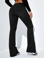 Women's Slim-fit Jeans Pants With Flared Design Fashion Casual High Waist Stretch Trousers thumbnail 5