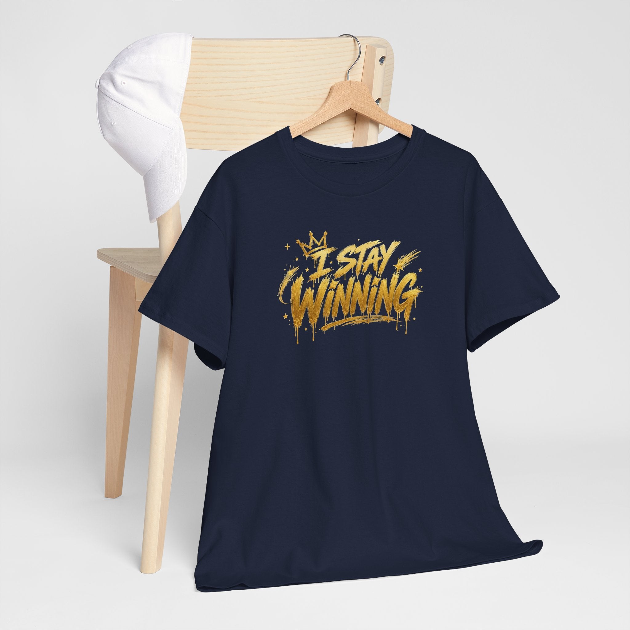 I Stay Winning T‑Shirt — Motivational Gold Script Tee