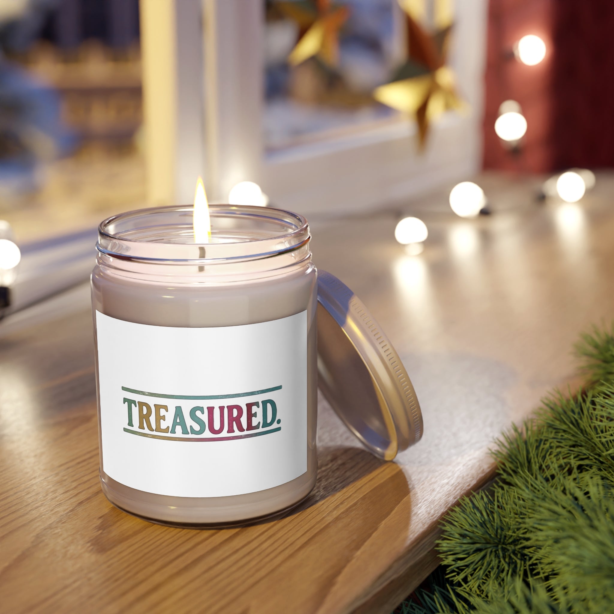 Treasured Scented Soy Candle – 9oz Jar with White Lid