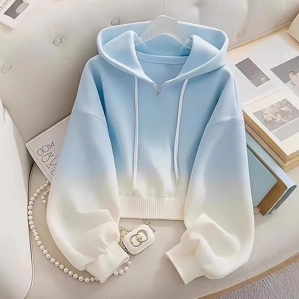 Plus-size Loose Hooded Sweatshirt Women's Top