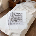 Plush Blanket — “Dear Diary” Funny Journal Note Throw thumbnail 2