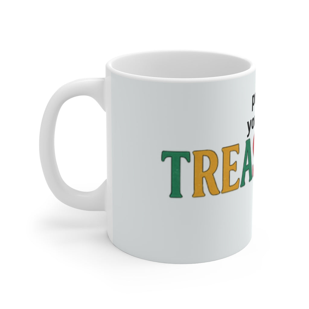 Treasured Days Colorful Typography Mug — 11oz Gift for Friends & Family