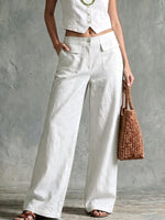 Solid Color Loose Fit Casual Pants - Elastic Waist Trousers thumbnail 18