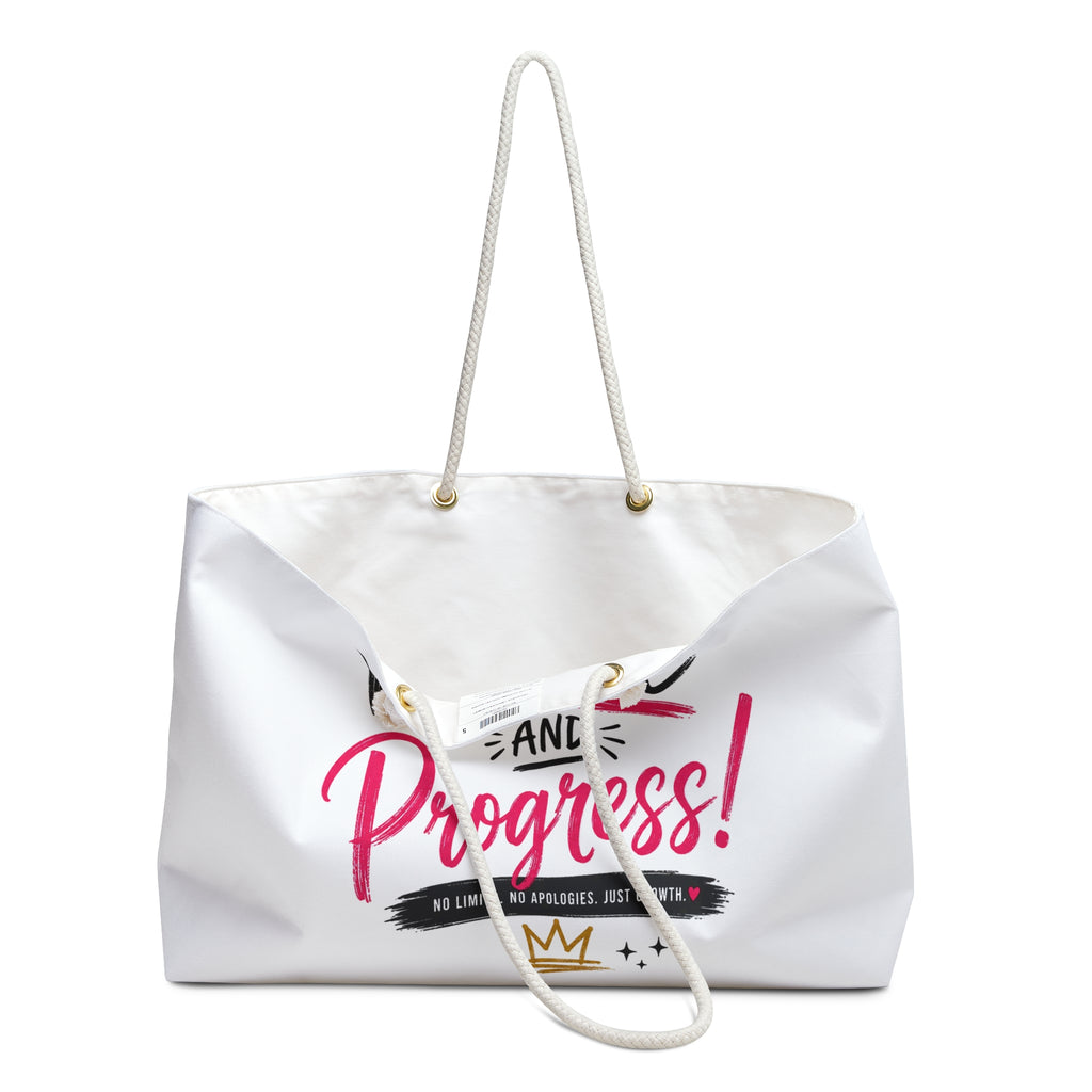 Peace and Progress Weekender Bag – Inspirational Travel Tote