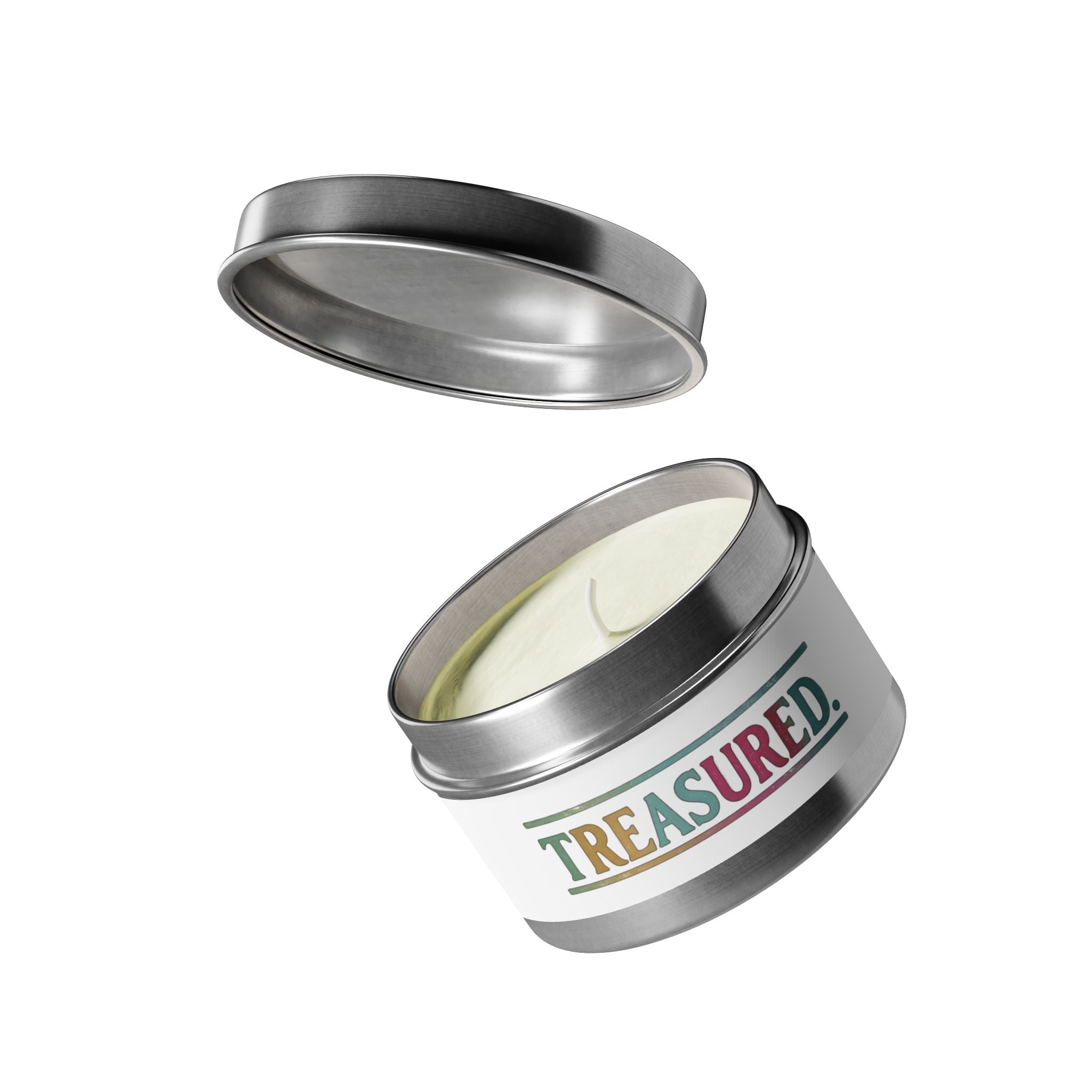 Treasured Tin Candle – Scented Travel Candle with Colorful Retro Label