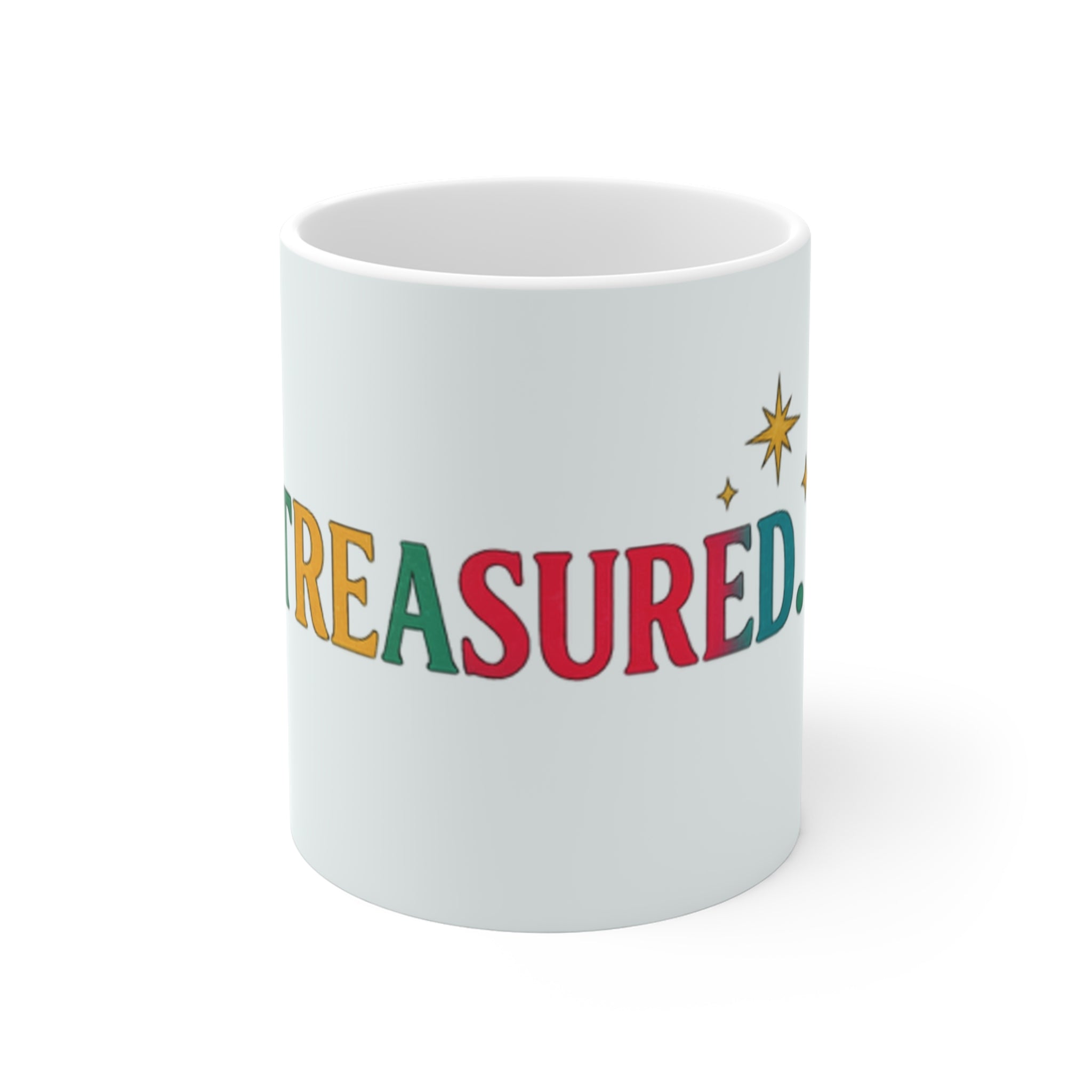 Treasured Days Colorful Typography Mug — 11oz