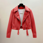Women's Cropped PU Leather Jacket thumbnail 9